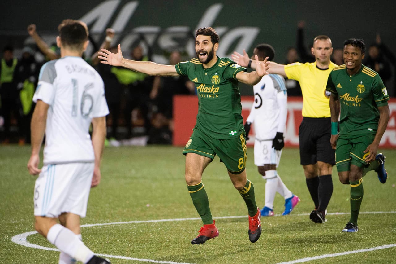 El argentino Diego Valeri anotó de cabeza en la goleada que Portland Timbers le propinó a Minnesota United por 5-1.