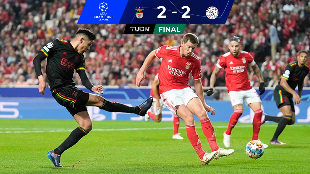 Benfica rescata empate ante Ajax; Edson estuvo cerca de anotar
