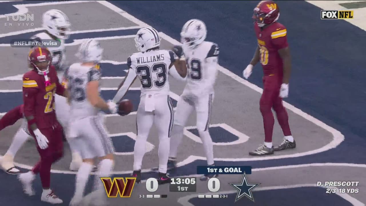¡TD Cowboys! Javonte capitaliza el error defensivo de Commanders