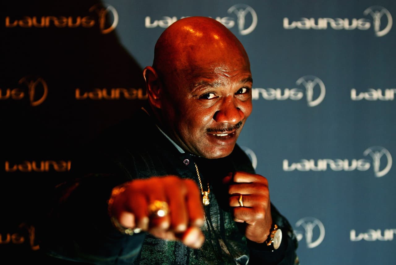 ST. PETERSBURG, RUSSIA - FEBRUARY 17: : : Marvin Hagler poses during the media conference at the Grand Hotel Europe on February 17, 2008 in St.Petersburg, Russia. (Photo by Dean Mouhtaropoulos/Getty Images for Laureus)