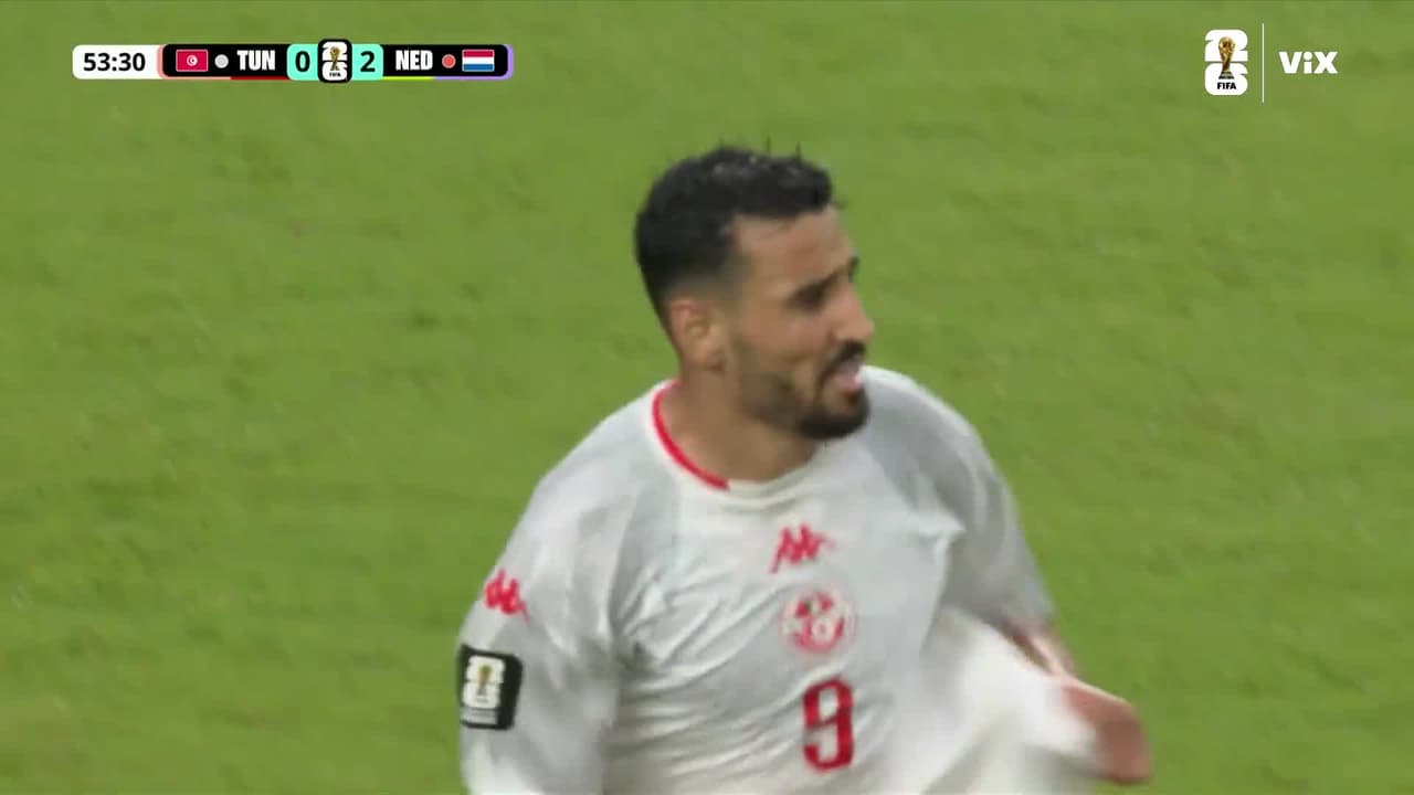 ¡Gool de Túnez! Remate de cabeza de Mastouri para el 2-1 a favor de Países Bajos