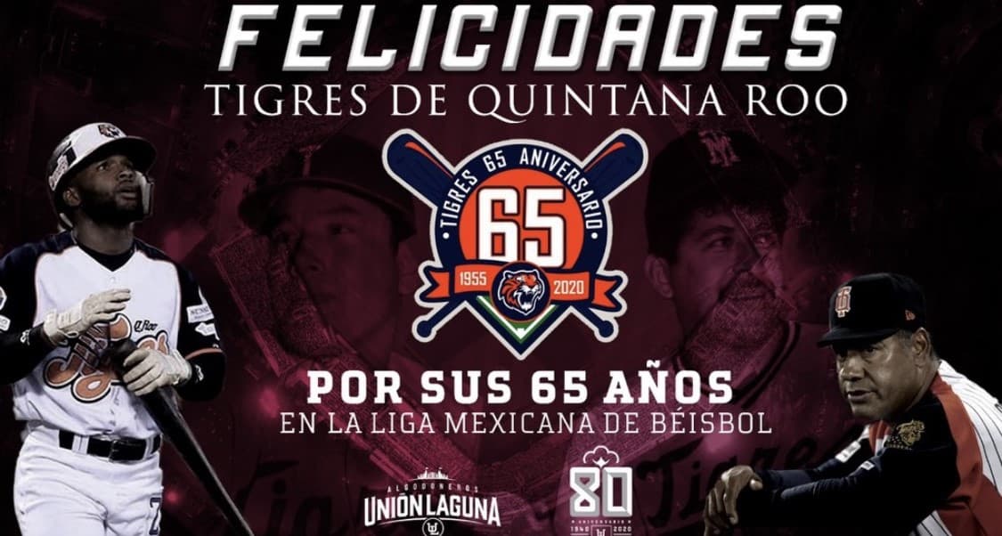 Las redes sociales se llenaron de felicitaciones por los 65 años de los Tigres de Quintana Roo.
