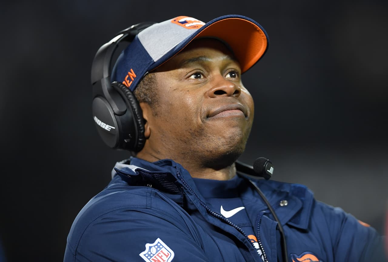 OAKLAND, CA - DECEMBER 24: Head coach Vance Joseph of the Denver Broncos looks on from the sidelines against the Oakland Raiders during their NFL football game at the Oakland-Alameda County Coliseum on December 24, 2018 in Oakland, California. (Photo by Thearon W. Henderson/Getty Images)