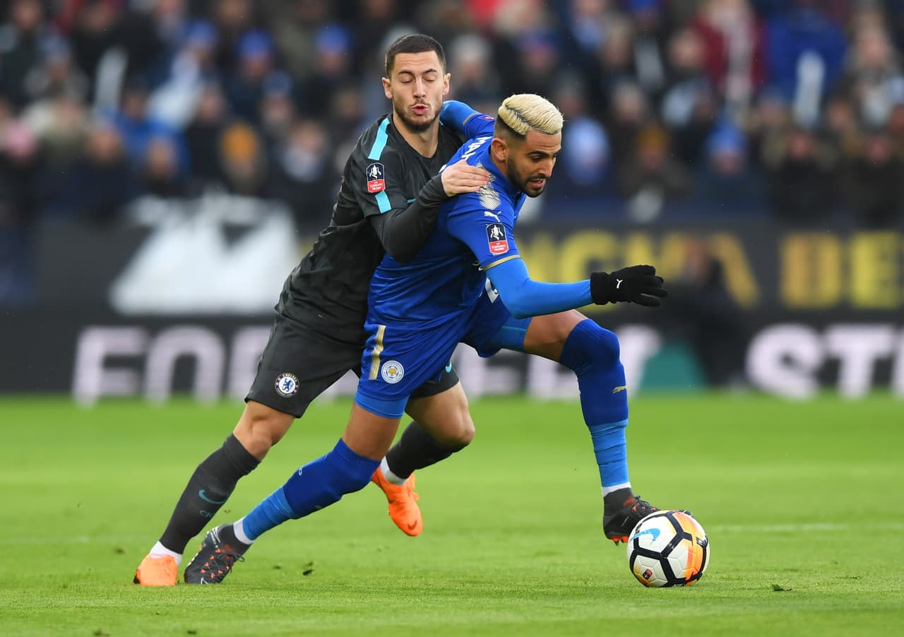 Riyad Mahrez era el hombre a equiparar con Hazard, pero se contagió de la falta de ideas del partido, que en 42 minutos carecía de emociones.