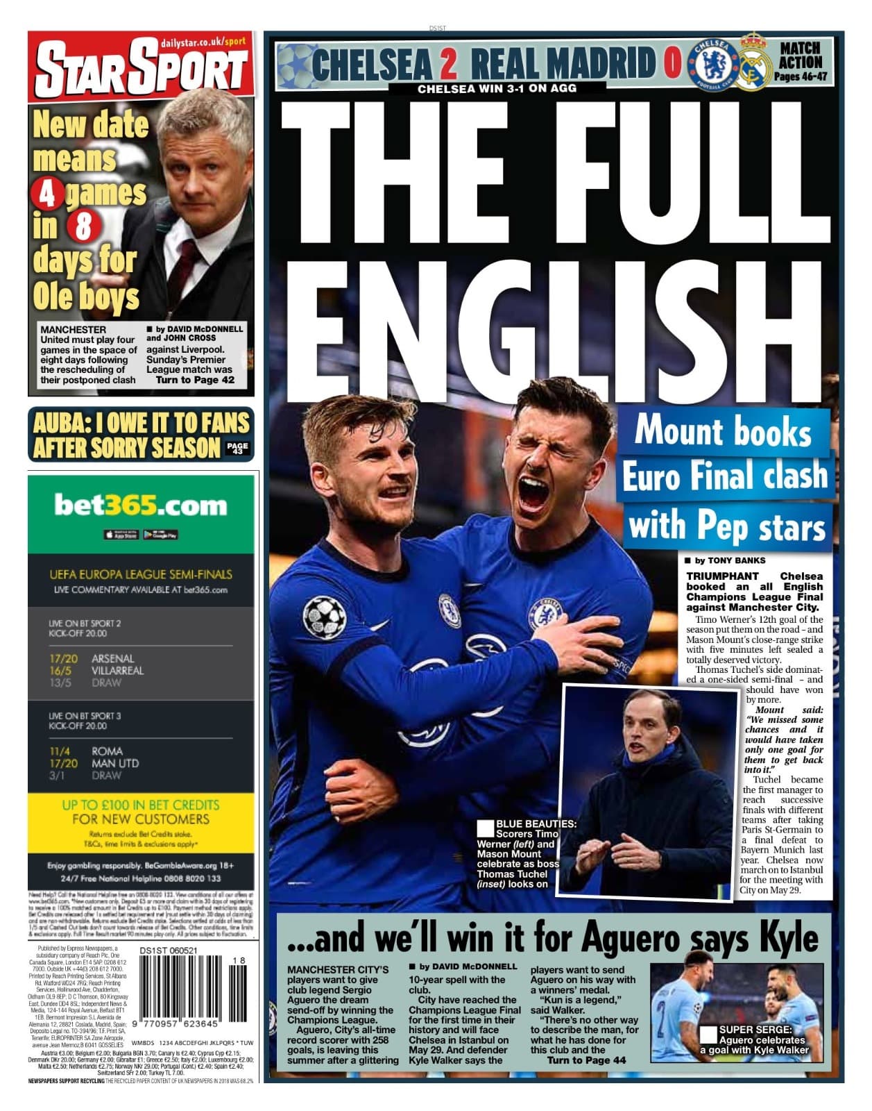 Las portadas de los diarios deportivos más importantes del mundo se ilustran con la eliminación del Real Madrid a manos del Chelsea.