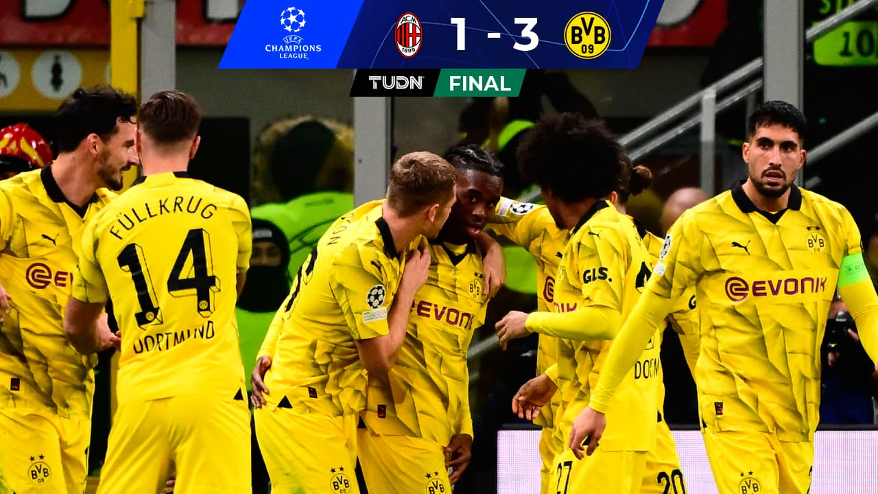 Resumen | Borussia Dortmund golea de visita al Milan y ya está en Octavos