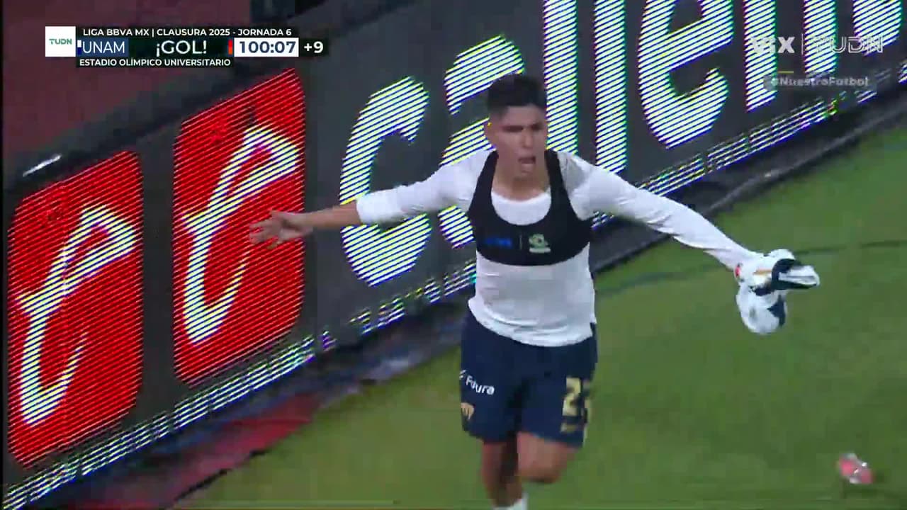 ¡Golazo de Pumas! Piero Quispe le da la victoria a los felinos