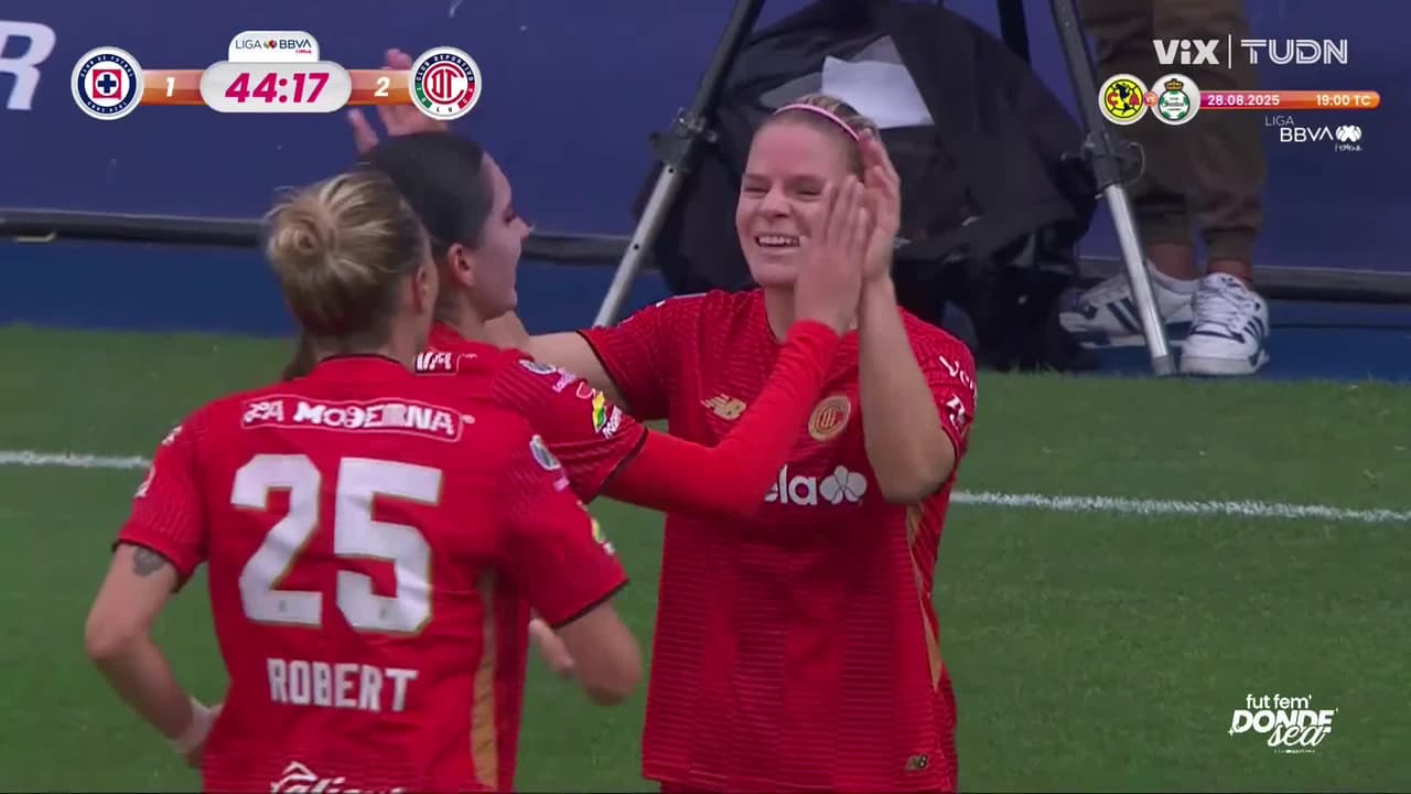 ¡Gol de Toluca! Doblete de Le Sommer para darle la vuelta al marcador