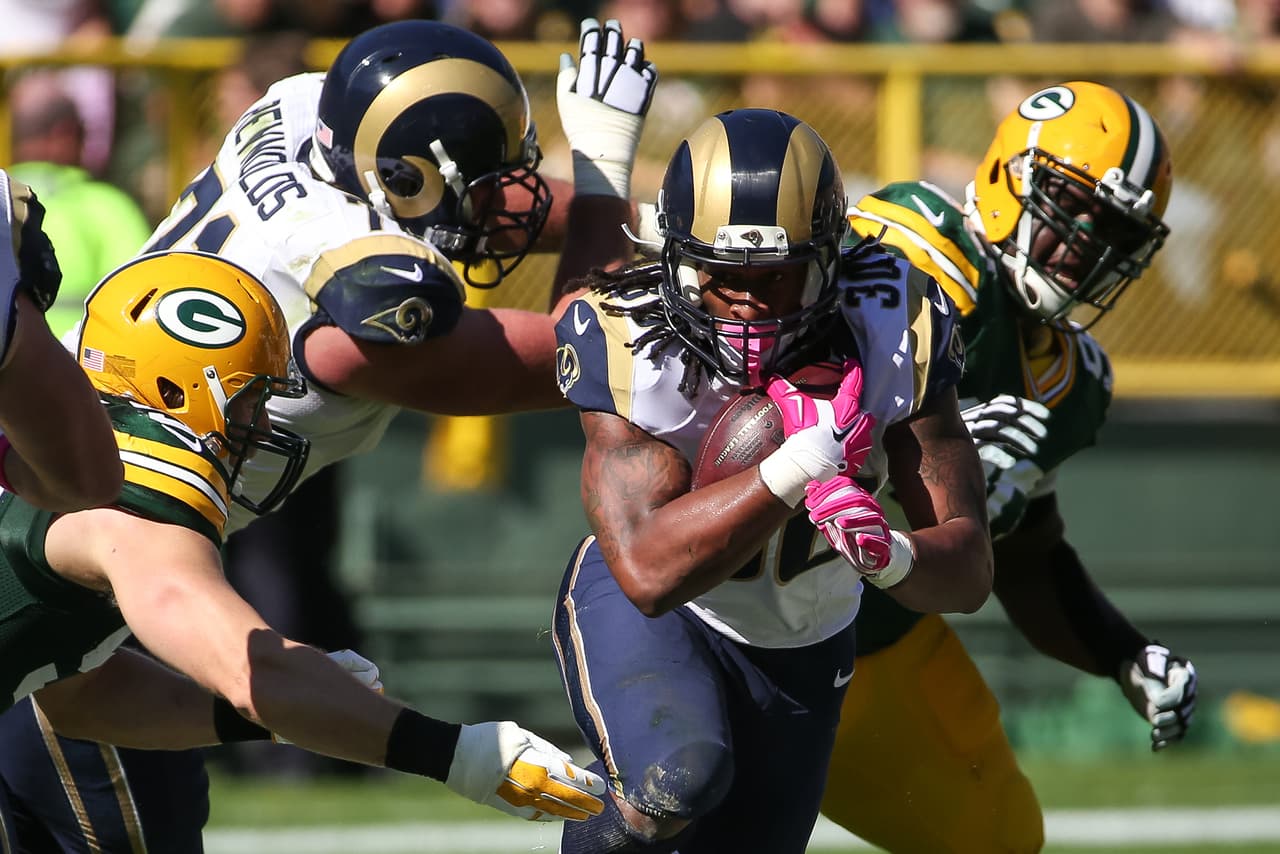 Durante el mes Gurley corrió para 433 yardas y dos touchdowns en tres juegos.