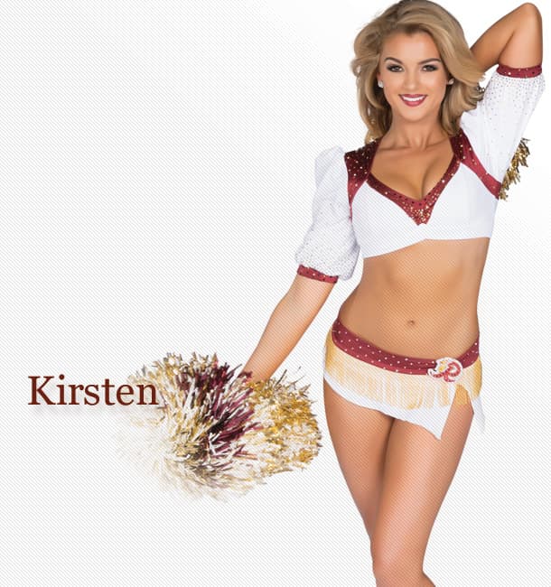 Ella es Kirsten, una belleza de segundo año de las Washington Redskins que podrás disfrutar con sus mejores tomas.