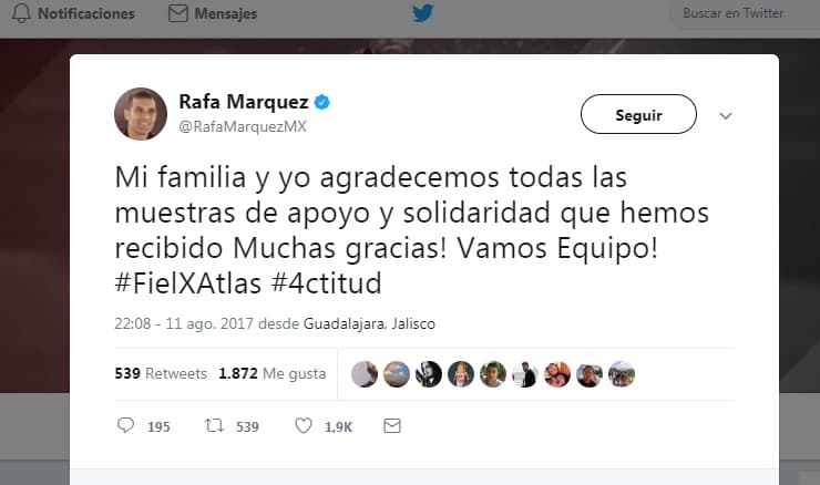 El jugador michoacano ha pedido respeto para su familia.