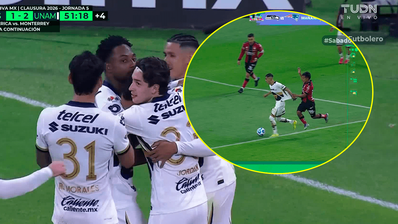 ¡Le marcan polémico penal a Pumas y Juninho lo convierte en gol!