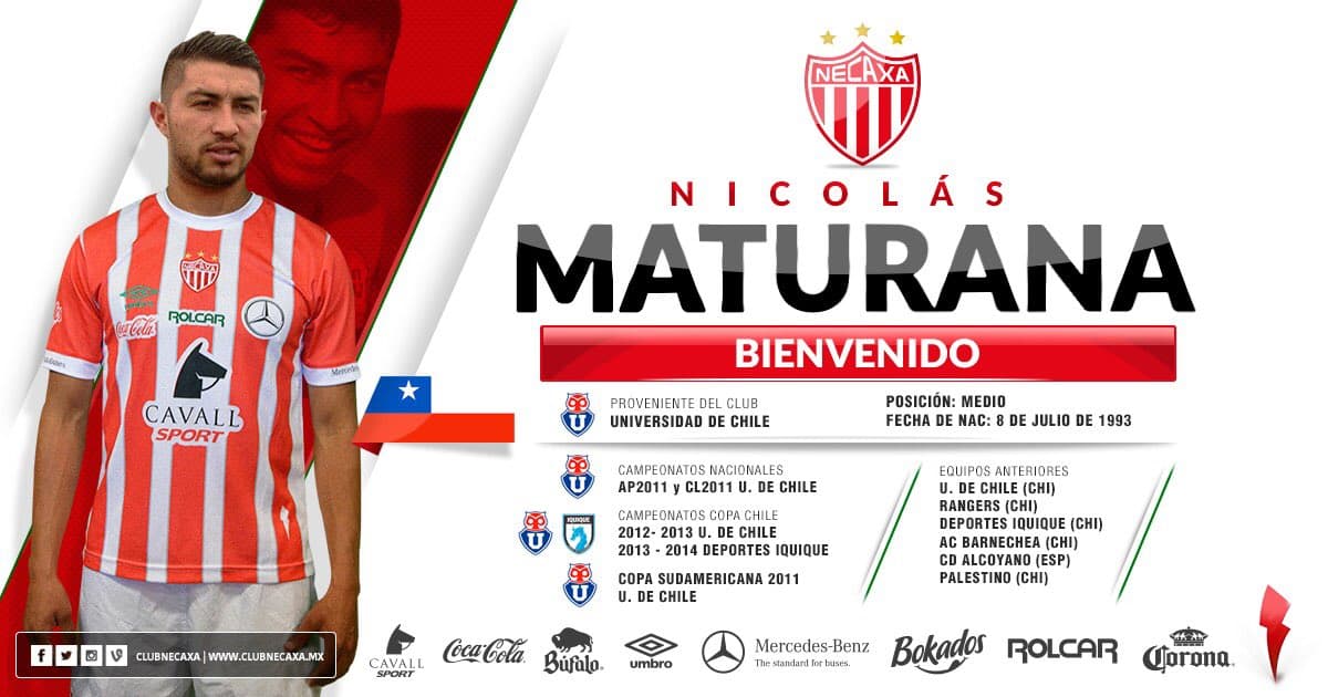 NIcolás Maturana es nuevo jugador de Necaxa.