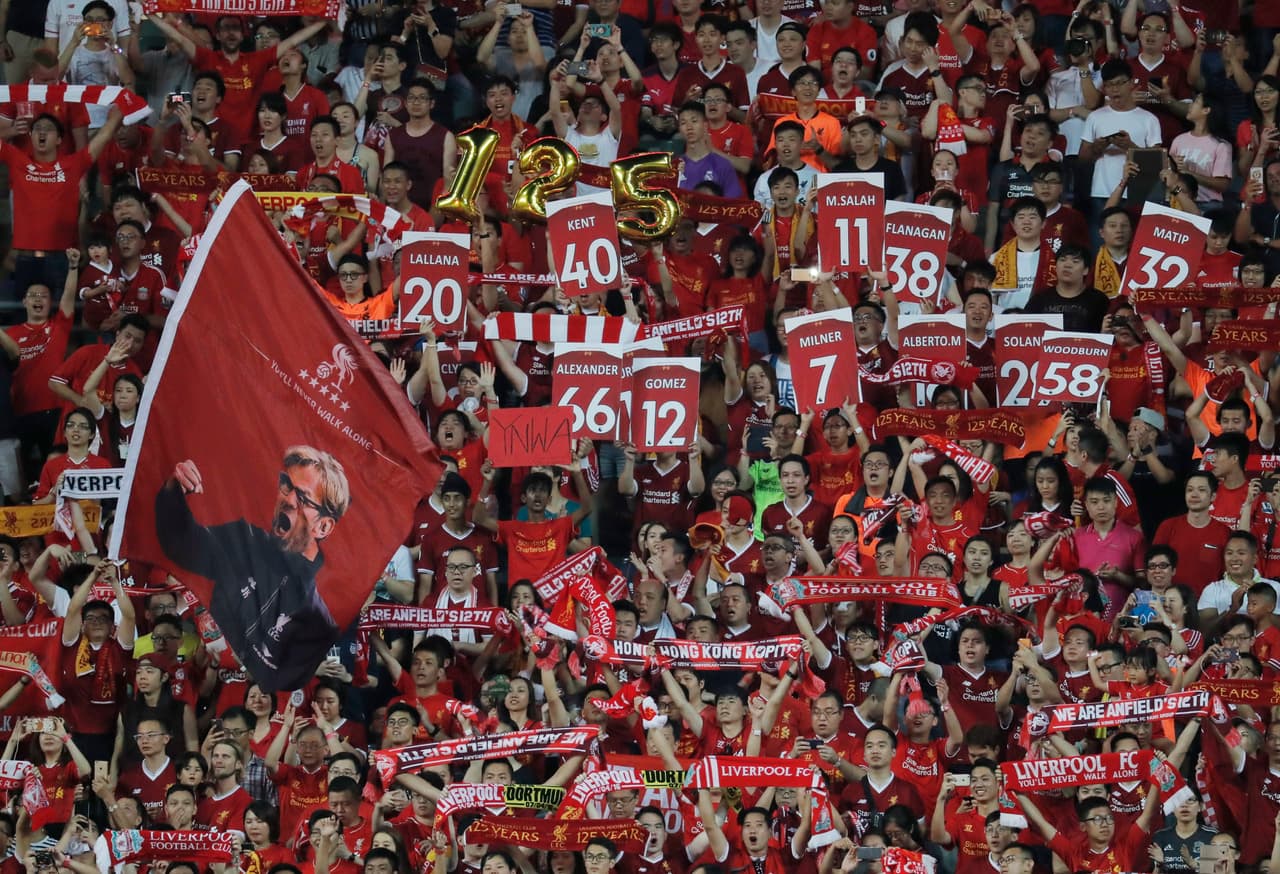 Liverpool muestra el dominio de los ingleses en las redes sociales con un séptimo lugar apoyado con 48.972.373 followers.