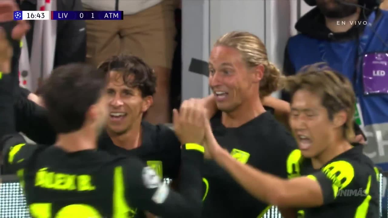¡Golazo del Atleti! Marcos Llorente sorprende y silencia Anfield