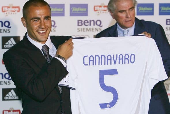 El italiano Fabio Cannavaro llegó a la casa blanca procedente del Juventus por 23 millones de euros.