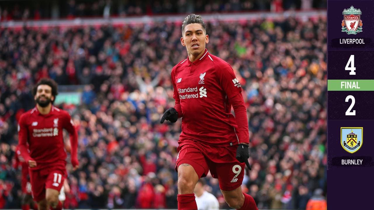 El Liverpool derrota al Burnley y no deja que el Manchester City se le escape