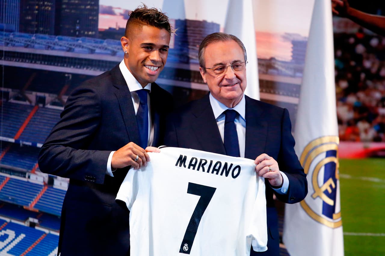Mariano Díaz en su regreso al Real Madrid en 2018.