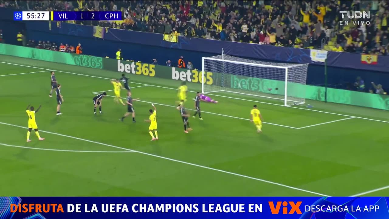 Un error defensivo del Cophenague le dio el empate a Villarreal con gol de Oluwaseyi