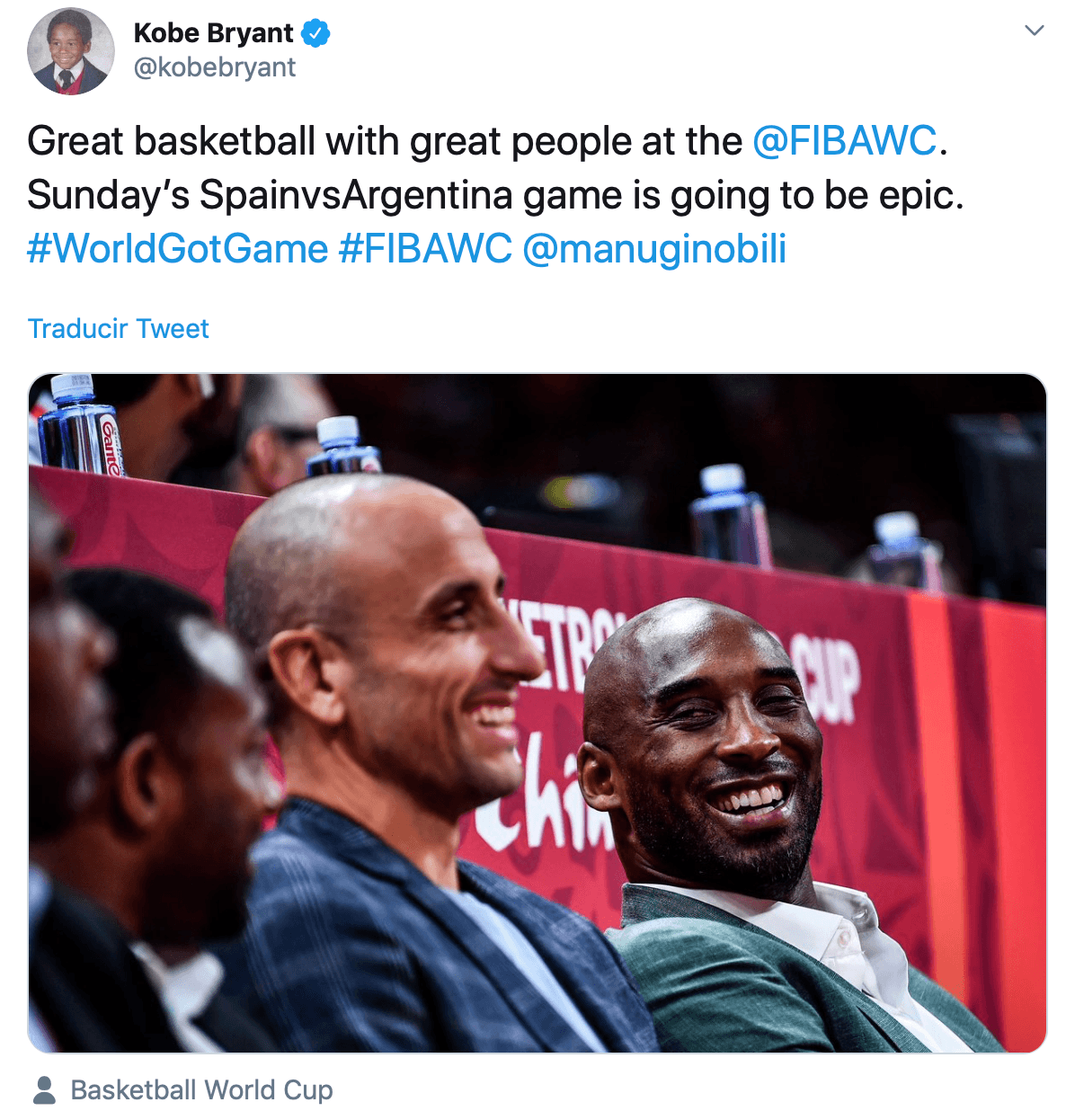 Kobe Bryant reconoce que será un partido épico.
