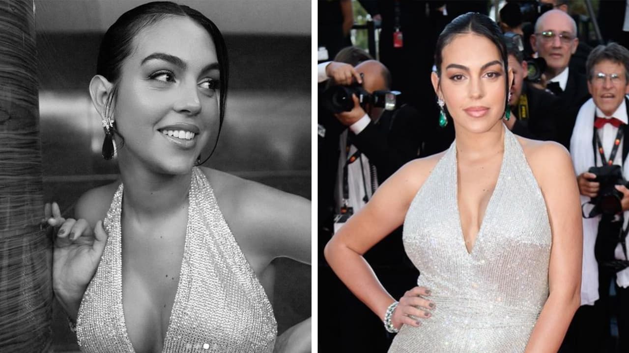 Todavía llevaba su elegante vestido, pero optó por cambiar sus zapatillas por unas bolsas de plástico, hecho que compartió en un video.