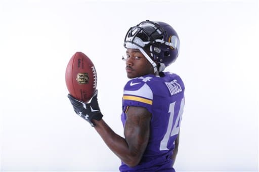 Checa las mejores tomas del shooting del WR novato de los Minnesota Vikings, Stefon Diggs (AP-NFL).