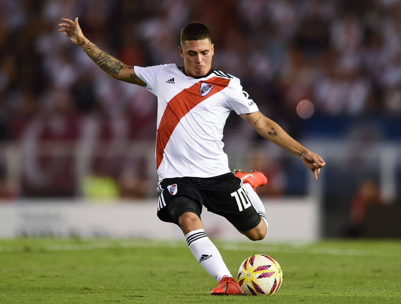 Juan Fernando Quintero. River Plate vs Racing Club, 10 Febrero 2019.
<br>