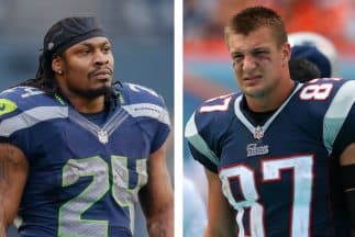 Marshawn Lynch le da una paliza a Rob Gronkowski