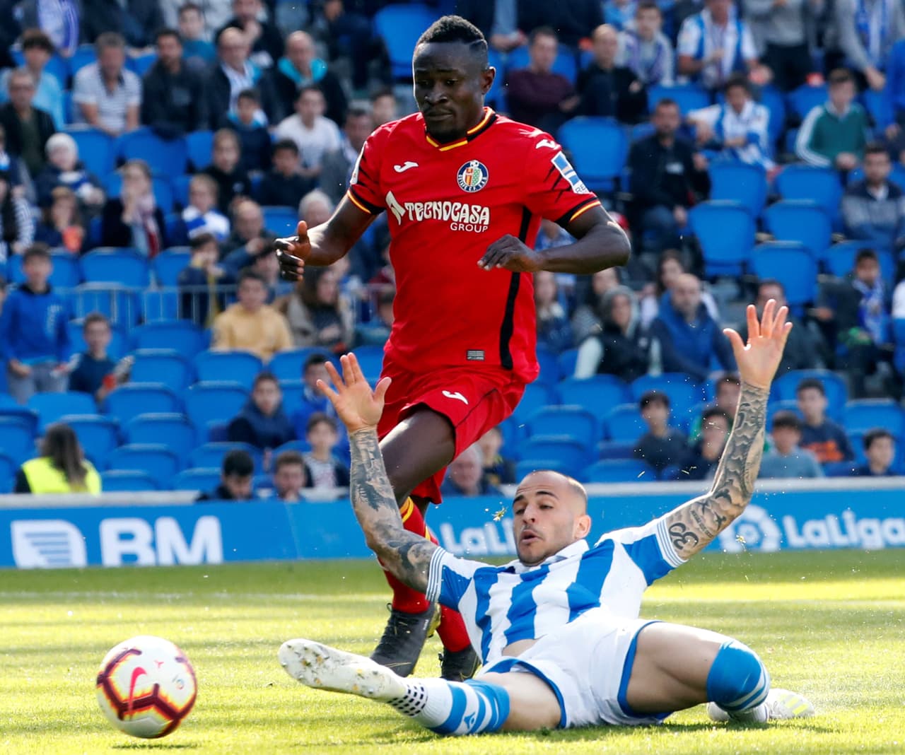 Sin embargo, Getafe no se entregó fácil en el estadio de Anoeta y buscó con mucho ímpetu el descuento.