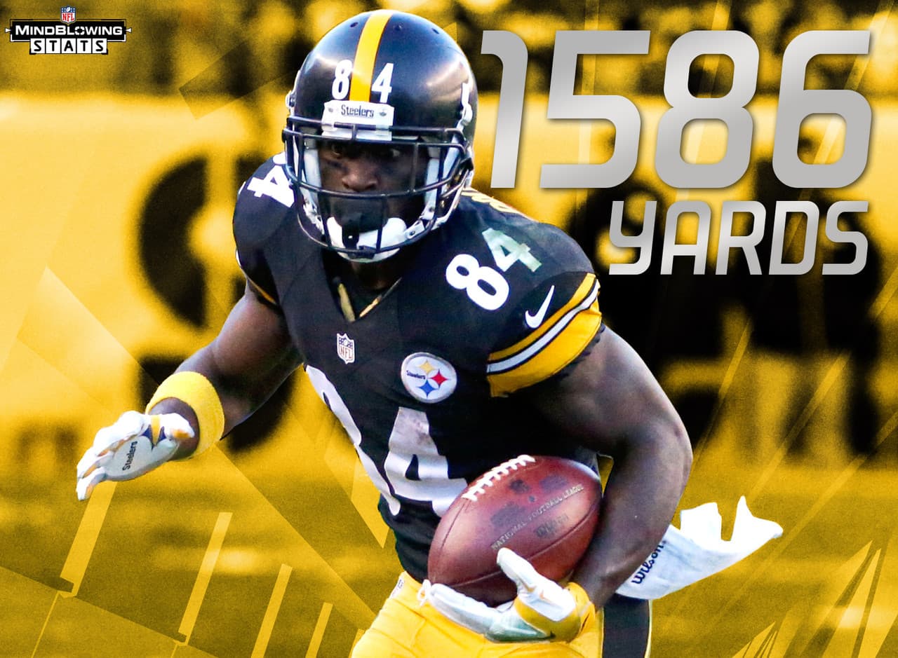 7.- A darle el balón.- Antonio Brown es uno de tres receptores (Julio Jones y Odell Beckham Jr. son los otros) con más yardas recibidas (1586) que las yardas terrestres totales de su equipo (1584) en esta temporada.