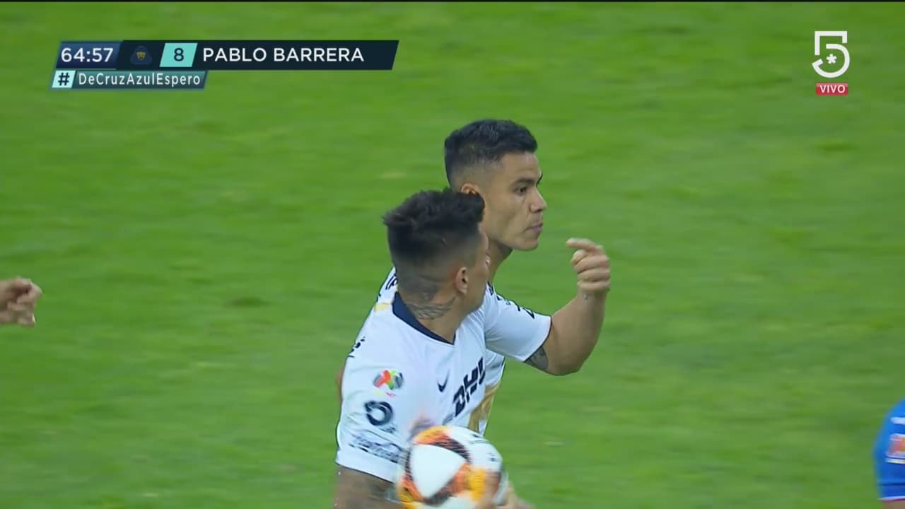 Gol Pablo Barrera (Cruz Azul 2-1 Pumas)