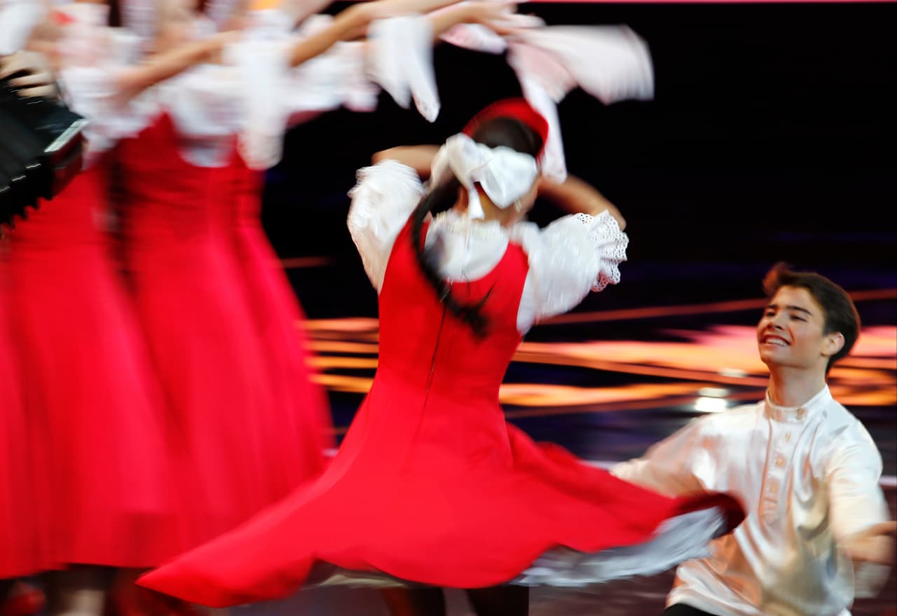 Fue una exhibición de talento frente a los millones de espectadores de audiencia televisiva y los presentes en la ceremonia en Moscú.