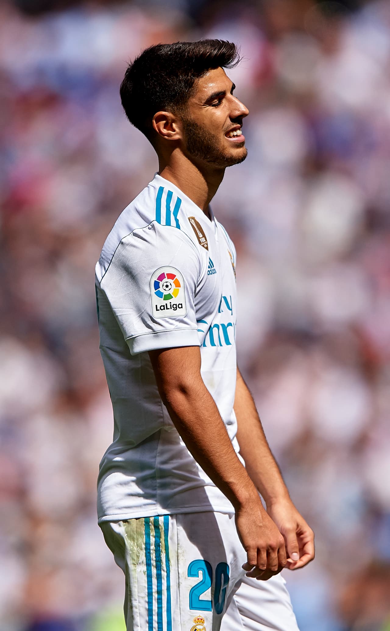 MADRID, SPAIN - SEPTEMBER 09: Marco Asensio of Real Madrid reacts during the La Liga match between Real Madrid and Levante at Estadio Santiago Bernabeu on September 9, 2017 in Madrid, Spain. (Photo by Manuel Queimadelos Alonso/Getty Images)