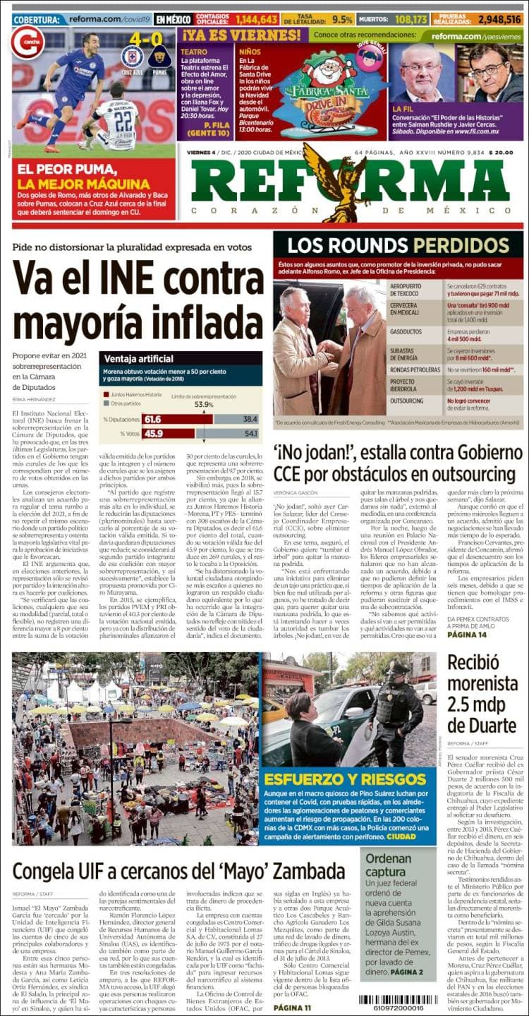Los universitarios están con un pie fuera de la serie de semifinales del Guard1anes 2020 tras caer 4-0 en la cancha del Estadio Azteca.