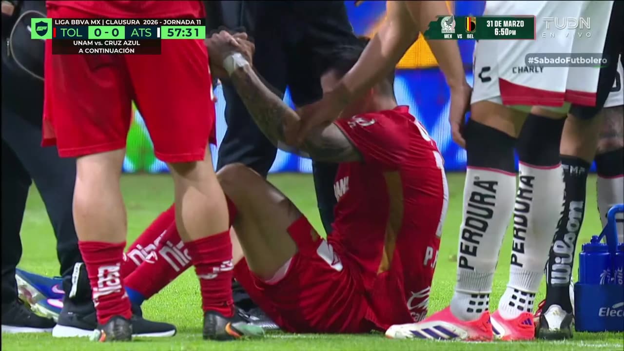 ¡Se encienden las alarmas! Nueva lesión en Toluca, Pavel Pérez no puede más