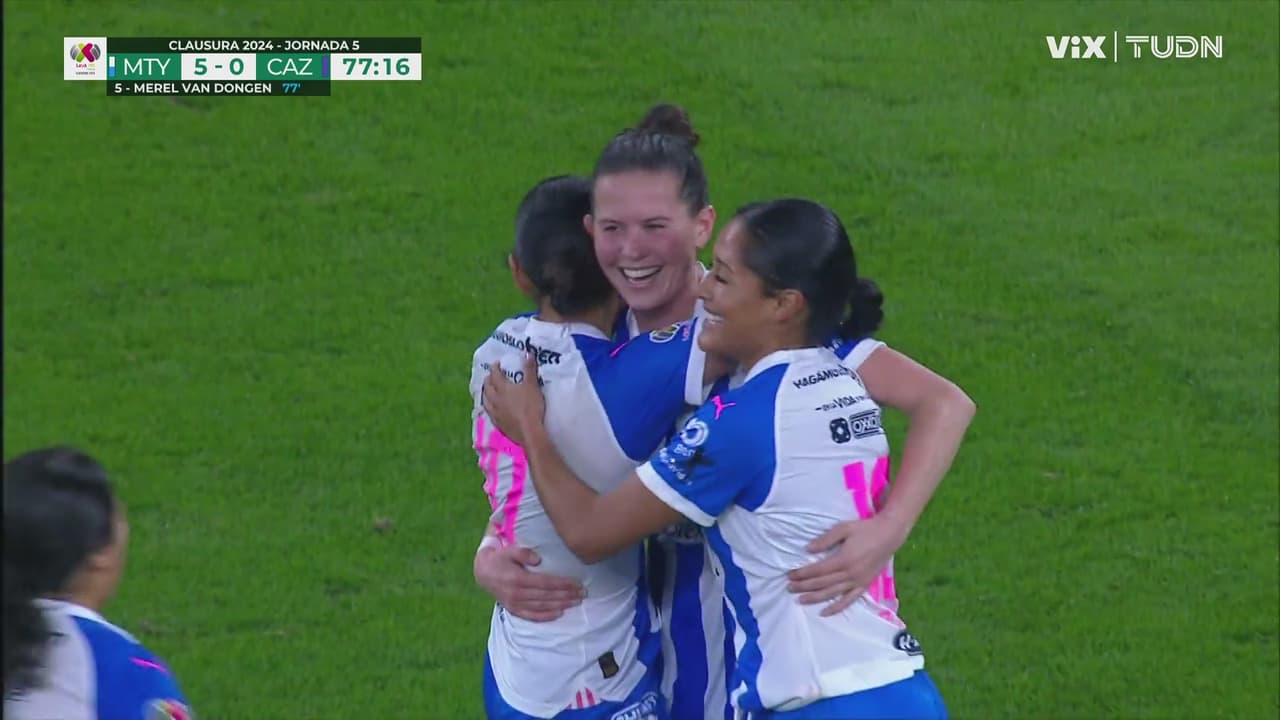 ¡Tercer golazo! Van Dongen marca su tercero y el 5-0 de Rayadas