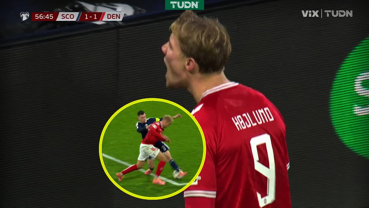 ¡Polémico penal! Gol de Højlund que empata por Dinamarca a Escocia