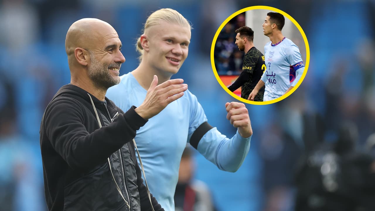 Guardiola piensa que Haaland puede superar a Cristiano y Messi en Champions