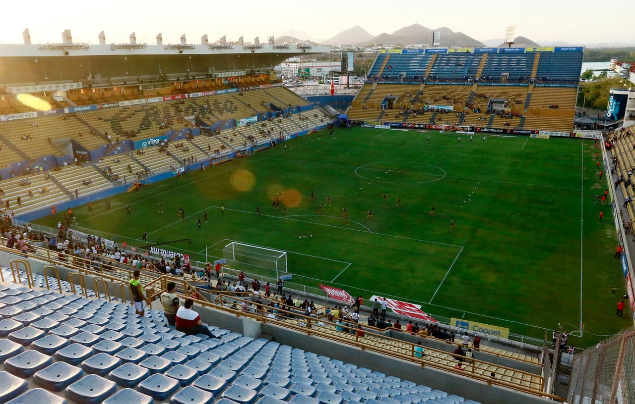 Una panorámica general del Estadio Banorte, sede del partido de esta noche entre Dorados de Sinaloa y Mineros de Zacatecas.