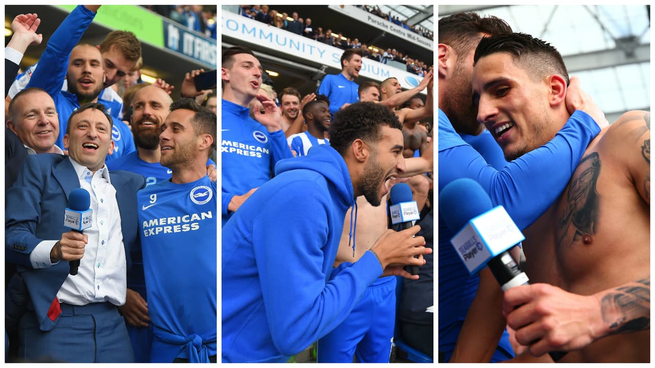 Jugadores como Connor Goldson y Anthony Knockaert hicieron de maestros de ceremonia en los festejos.