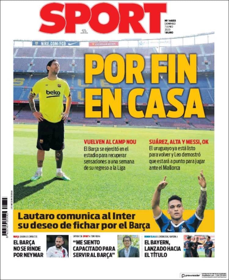 Así inicia la segunda semana de junio en el mundo deportivo, mostrando optimismo, unión y deseo de volver a ver a las estrellas del futbol detrás del balón.
