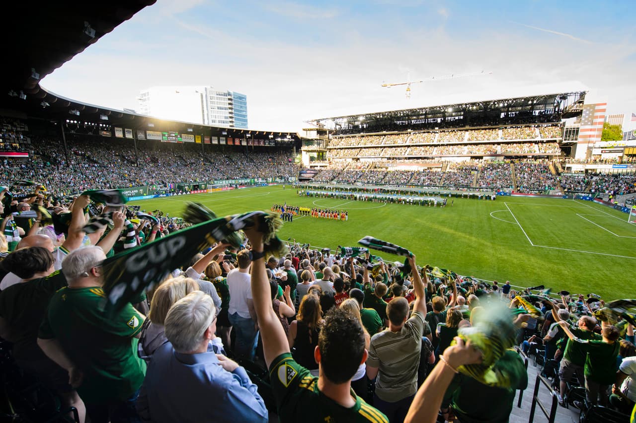 Así lucía en estadio Providence Park para el primer encuentro de Portland Timbers en su estadio ante con su afición.
