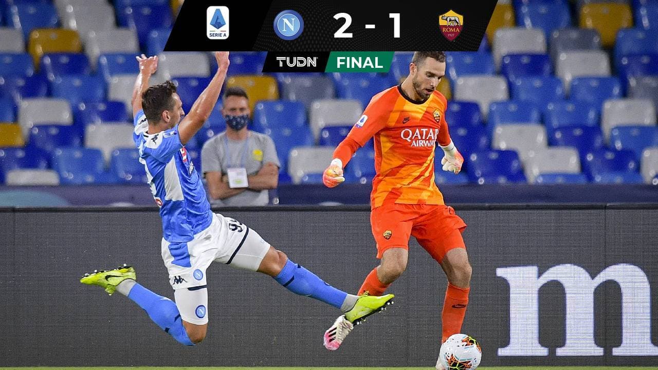 Napoli, con 'Chucky Lozano' en la cancha, vence a la Roma