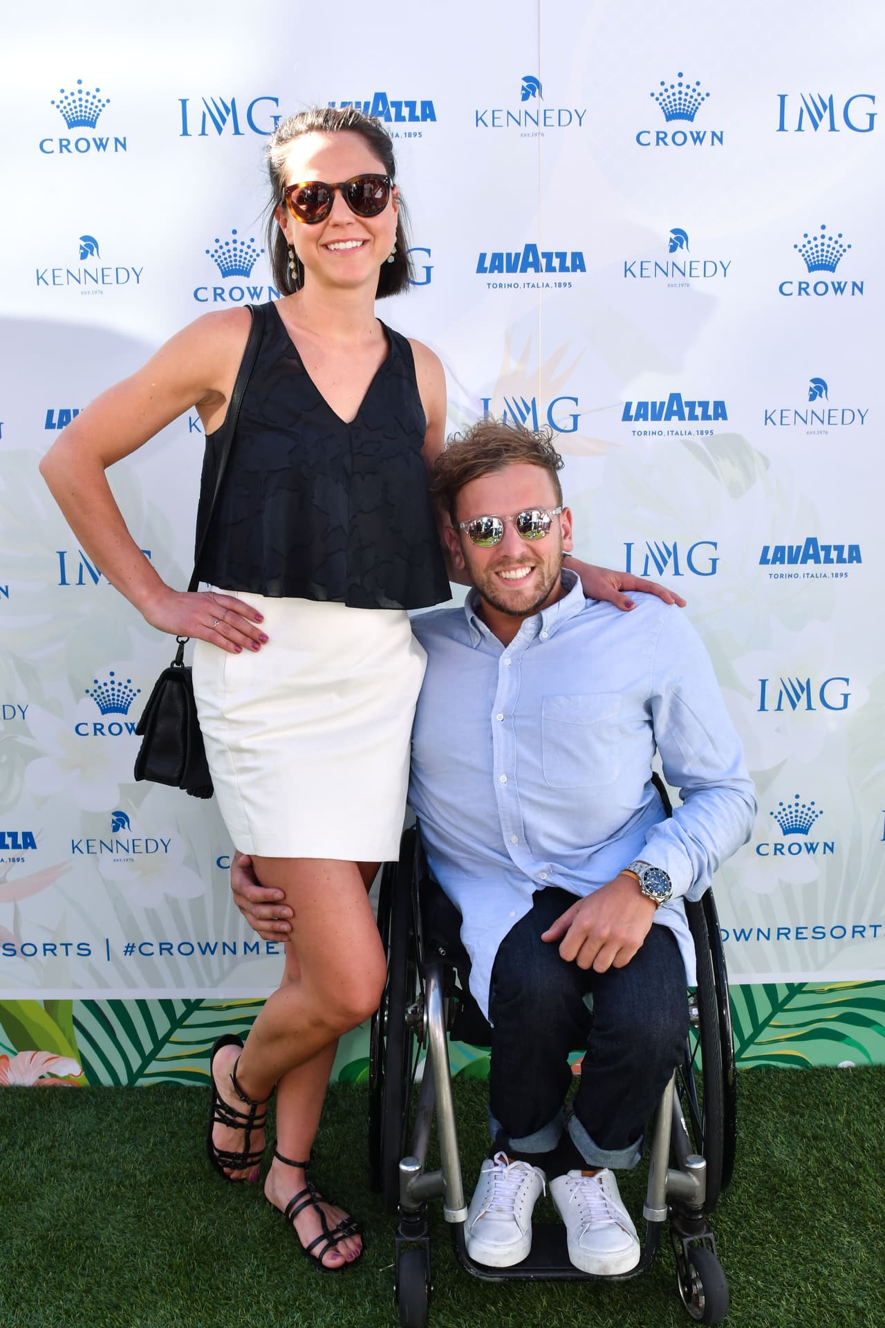 Dylan Alcott, jugador australiano de baloncesto en silla de ruedas, también acompañó a los jugadores en el evento de apertura.