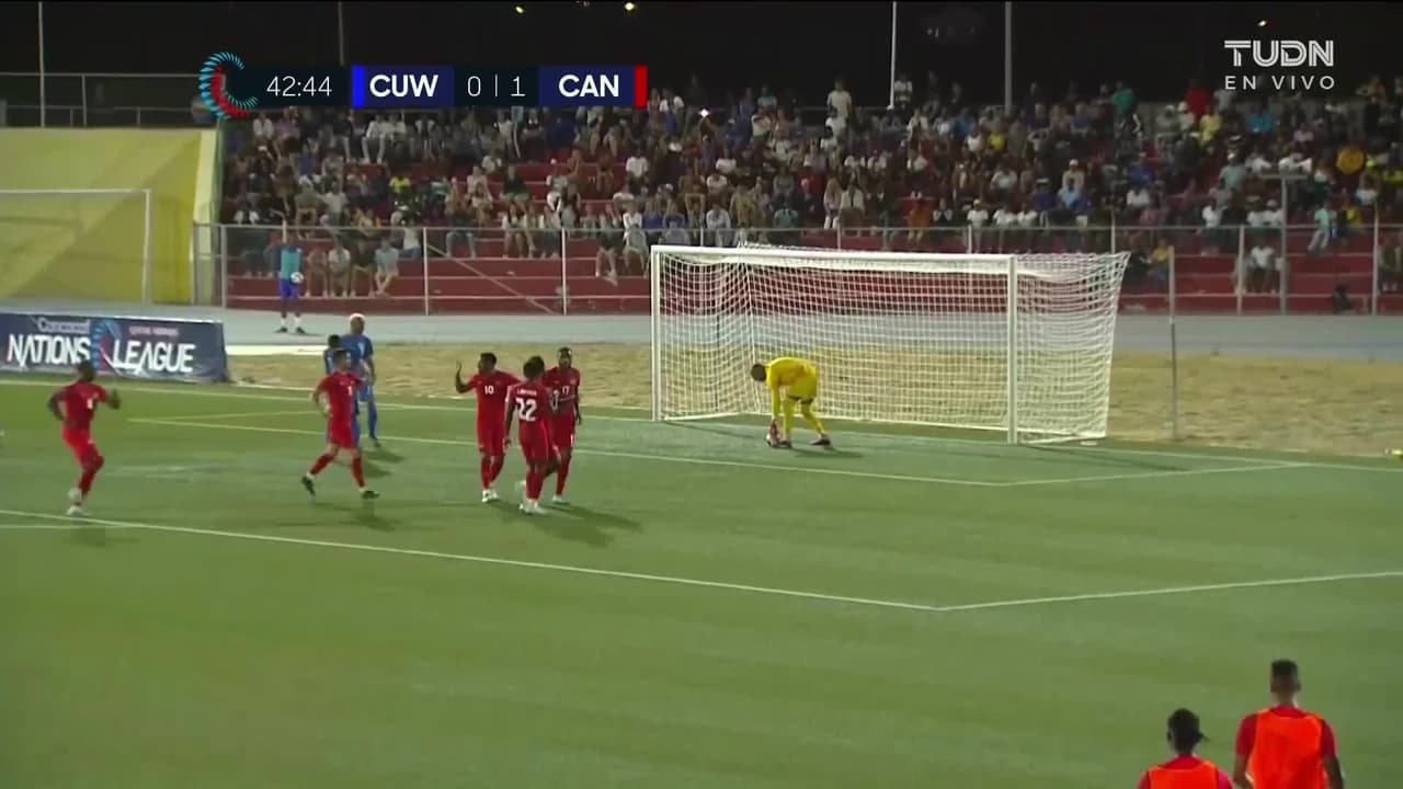 ¡GOL!  anota para Canadá. Cyle Larin
