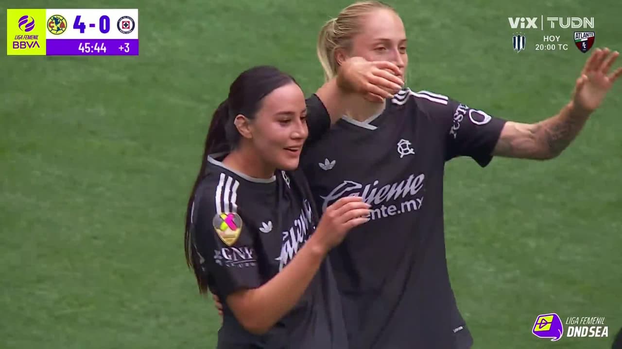 ¡Es goleada! Kim Rodríguez marca el 4-0 del América
