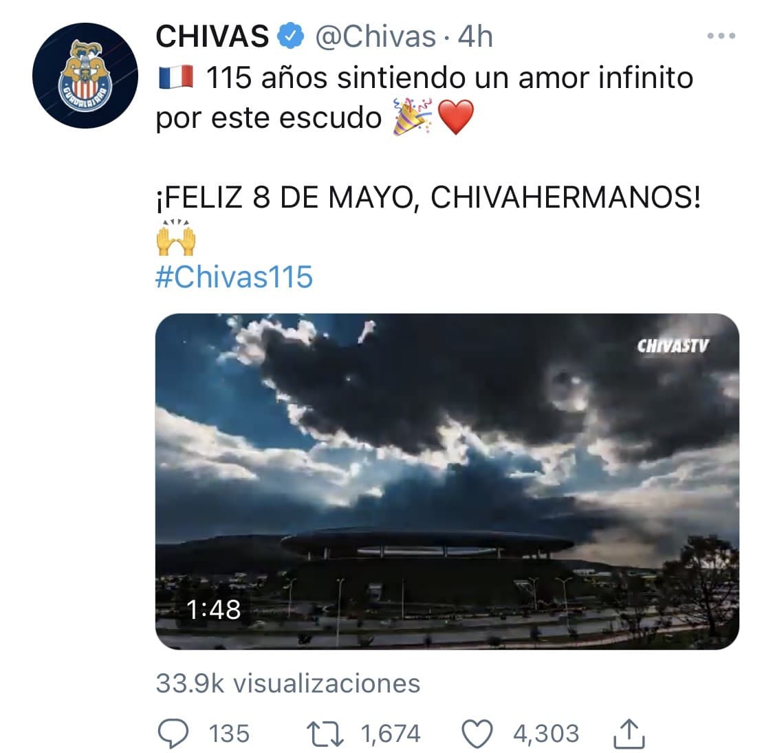 Llueven felicitaciones a Chivas por su cumpleaños número 115.
