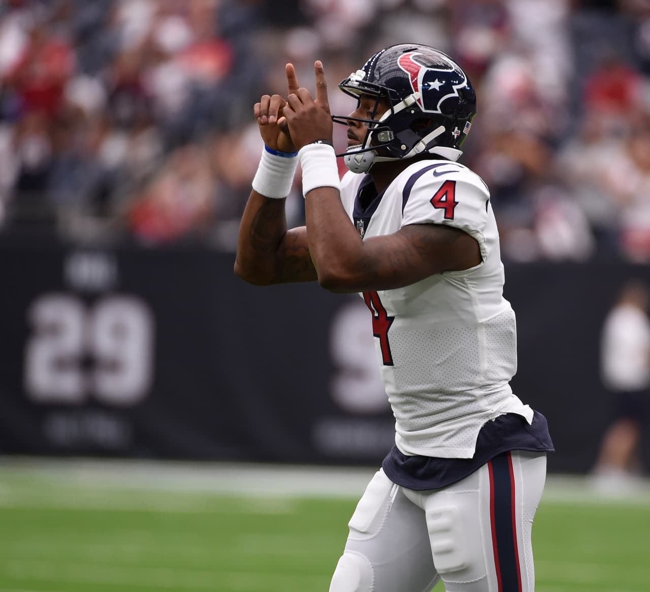 Houston Texans quarterback Deshaun Watson (4) is shown during the second half of an NFL football game Sunday, Sept. 10, 2017, in Houston. (AP Photo/Eric Christian Smith)