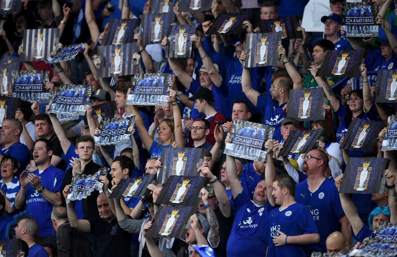 El Leicester vivió un día de fiesta celebrando su campeonato de la Premier.
