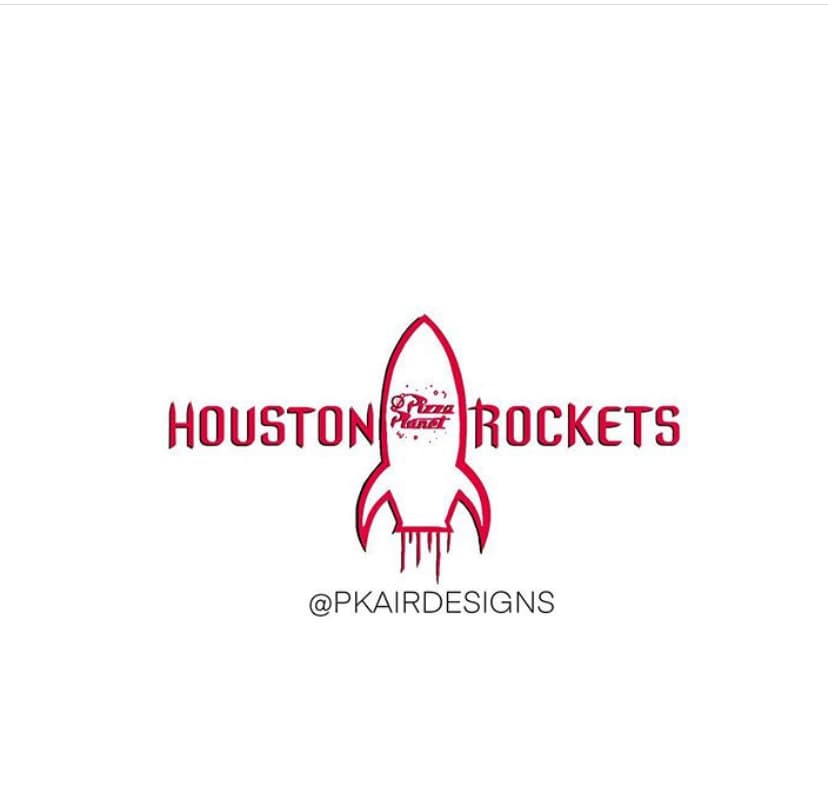 <b>Houston Rockets</b>
<br>Las naves siempre han sido parte de la diversión en las películas de fantasía para niños y así como aparecieron en Pizza Planeta en Toy Story, se podría adaptar al logo de Houston.
